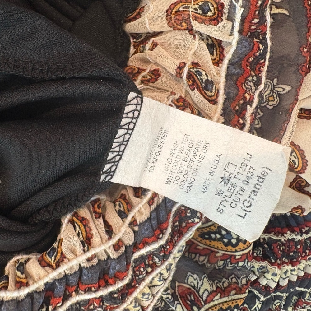 Boho Paisley Tiered Smocked Camisole Blouse - Picture 7 of 8